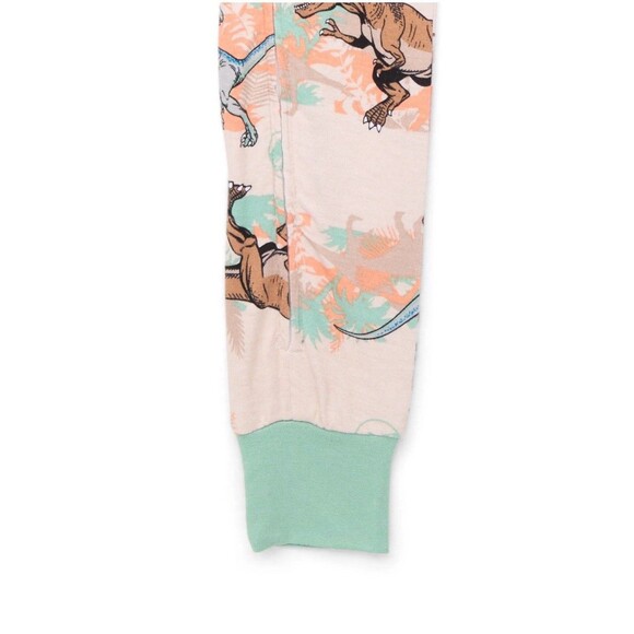 Jurassic World Toddlers' 5T One-Piece Sleeper Dinosaurs Kids Pajamas Rex Brown - Picture 3 of 3